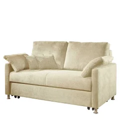Wohnen Schlafsofas*2-Sitzer Wohnzimmercouch in Creme - ausklappbar - Elsaro