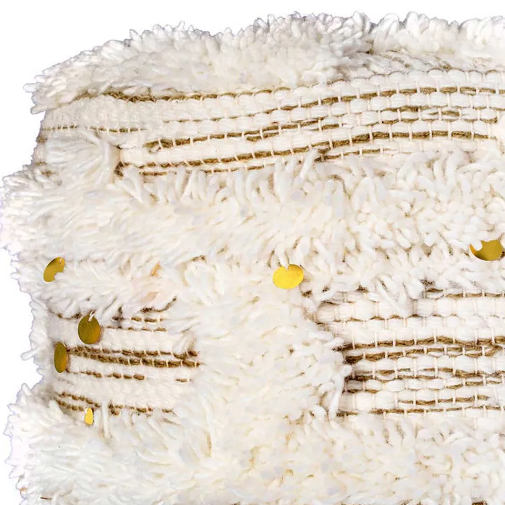 Wohnen Barhocker|Hocker*Sitzhocker in Creme mit Khaki - Clarina