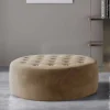 Wohnen Sitzhocker in Hellbraun Samtbezug - Monzana