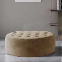 Wohnen Sitzhocker in Hellbraun Samtbezug - Monzana