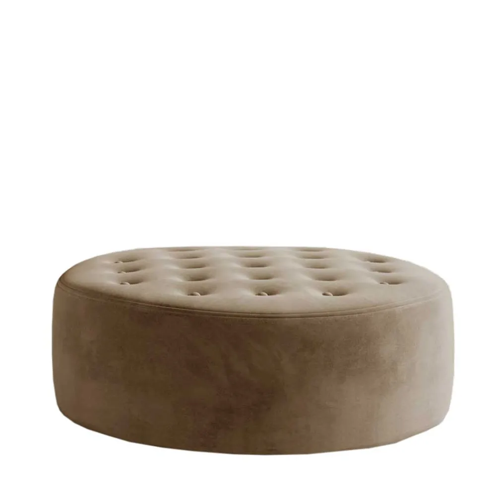 Wohnen Sitzhocker in Hellbraun Samtbezug - Monzana