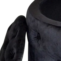 Wohnen Retro Möbel|Hocker*Sitzhocker Truhe in Schwarz Samt - Natalia