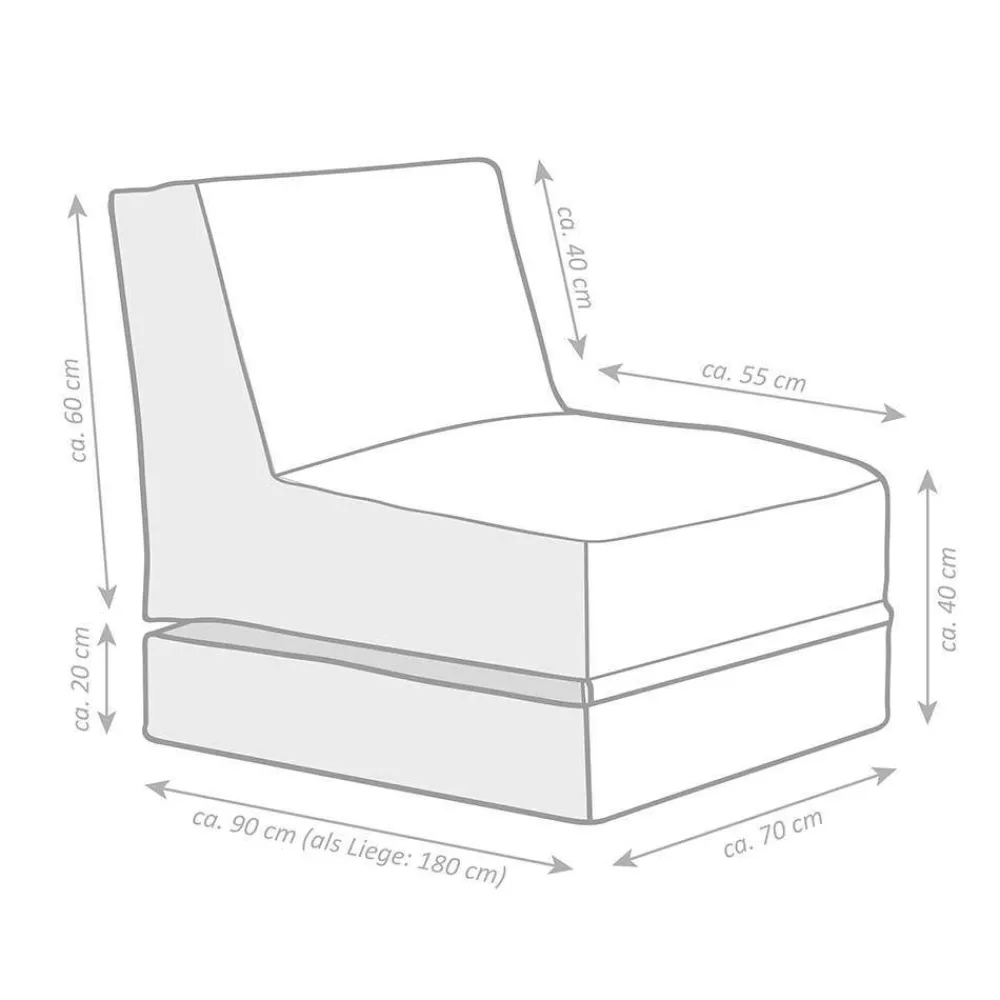 Wohnen Sitzsack-Sessel in Graugrün - Colomas