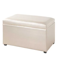 Wohnen Sitztruhe in Gold Kunstleder - Mascha