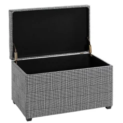 Wohnen Sitztruhe mit Hahnentritt Muster - Jantonia