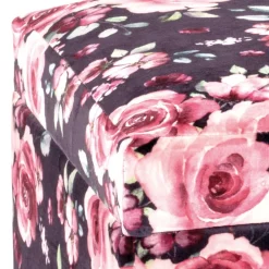 Wohnen Sitztruhe mit Rosen Motiv Samtstoff - Greeks