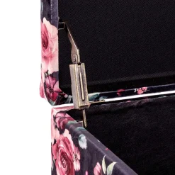 Wohnen Sitztruhe mit Rosen Motiv Samtstoff - Greeks