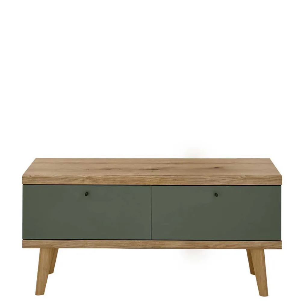 Wohnen Skandi Anbauwand-Möbel in Graugrün - Oliva (vierteilig)