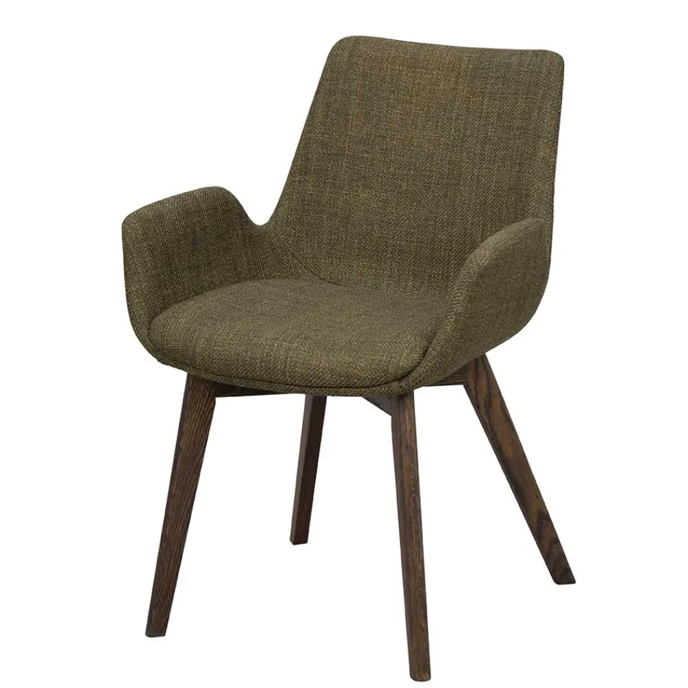 Wohnen Skandinavische Möbel|Küchenstühle*Skandi Armlehnenstühle in Dunkelgrün - Car (2er Set)