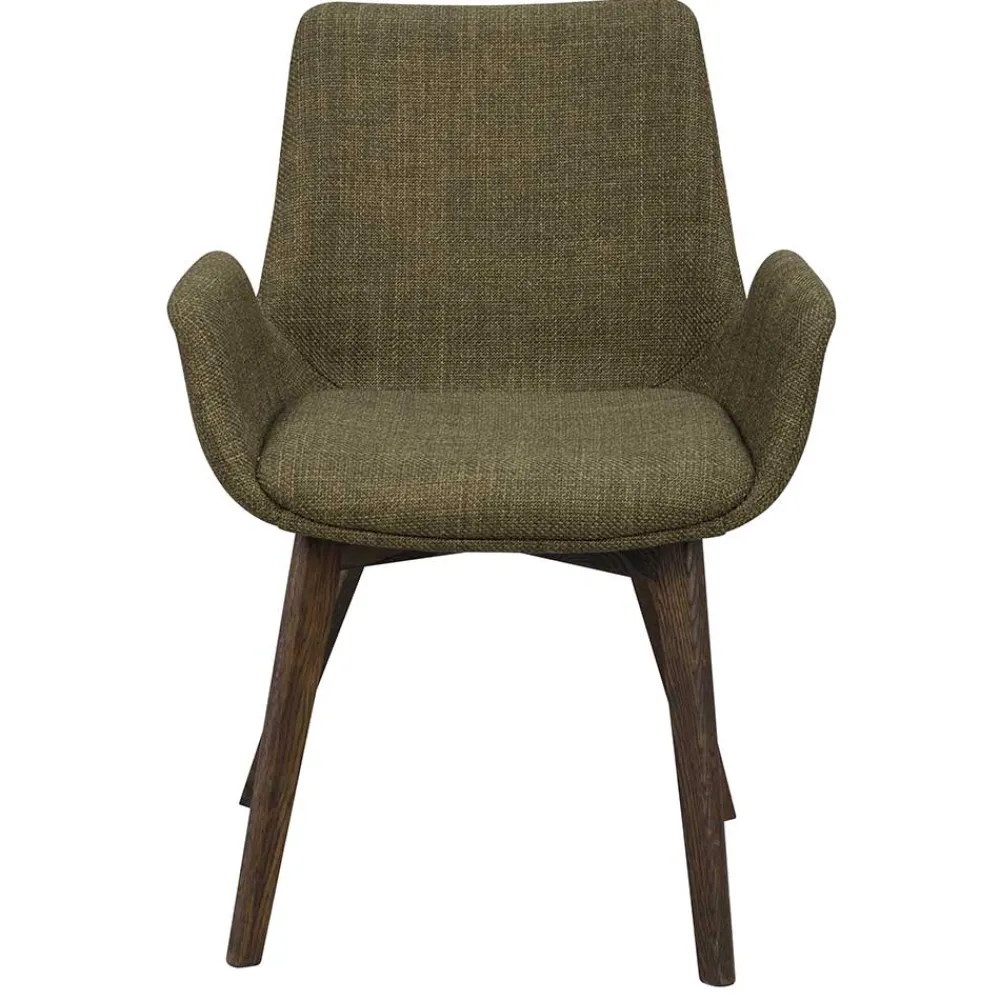 Wohnen Skandinavische Möbel|Küchenstühle*Skandi Armlehnenstühle in Dunkelgrün - Car (2er Set)