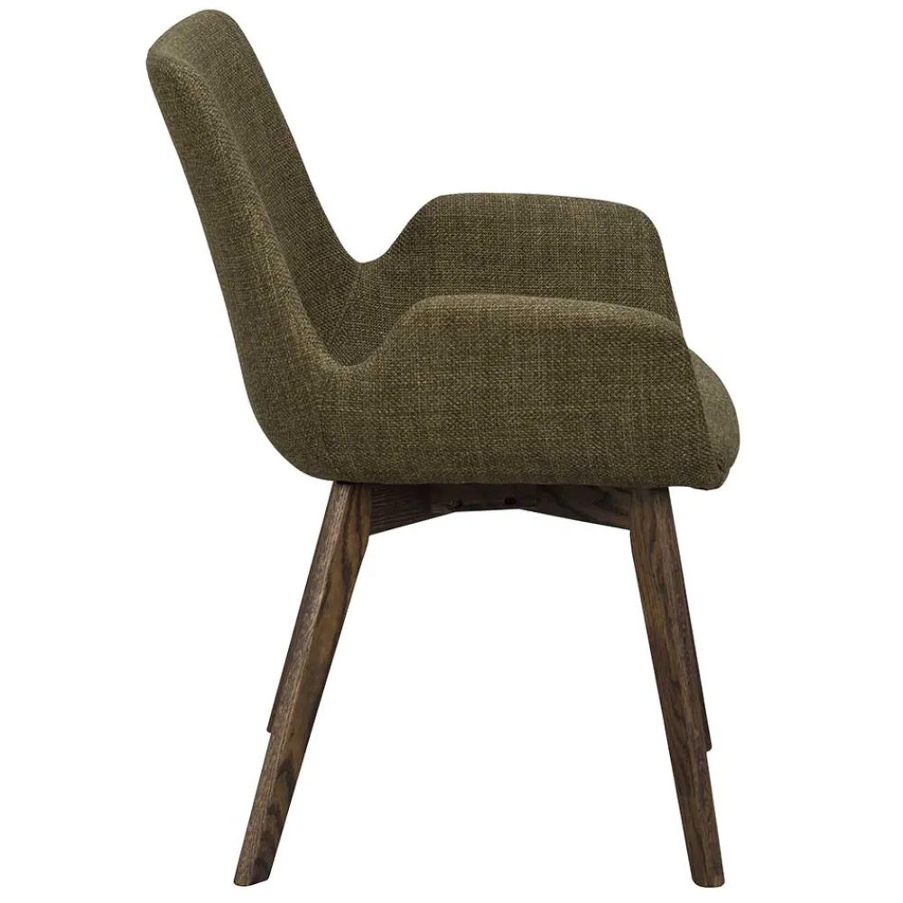 Wohnen Skandinavische Möbel|Küchenstühle*Skandi Armlehnenstühle in Dunkelgrün - Car (2er Set)