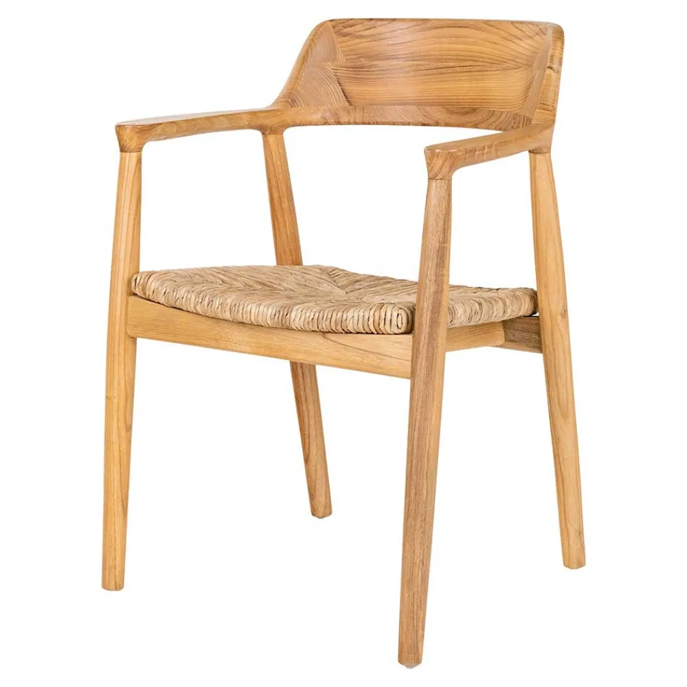 Wohnen Rattanmöbel*Skandi Armlehnenstuhl aus Sungkai Holz - Tilli (2er Set)