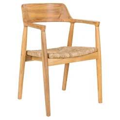 Wohnen Rattanmöbel*Skandi Armlehnenstuhl aus Sungkai Holz - Tilli (2er Set)