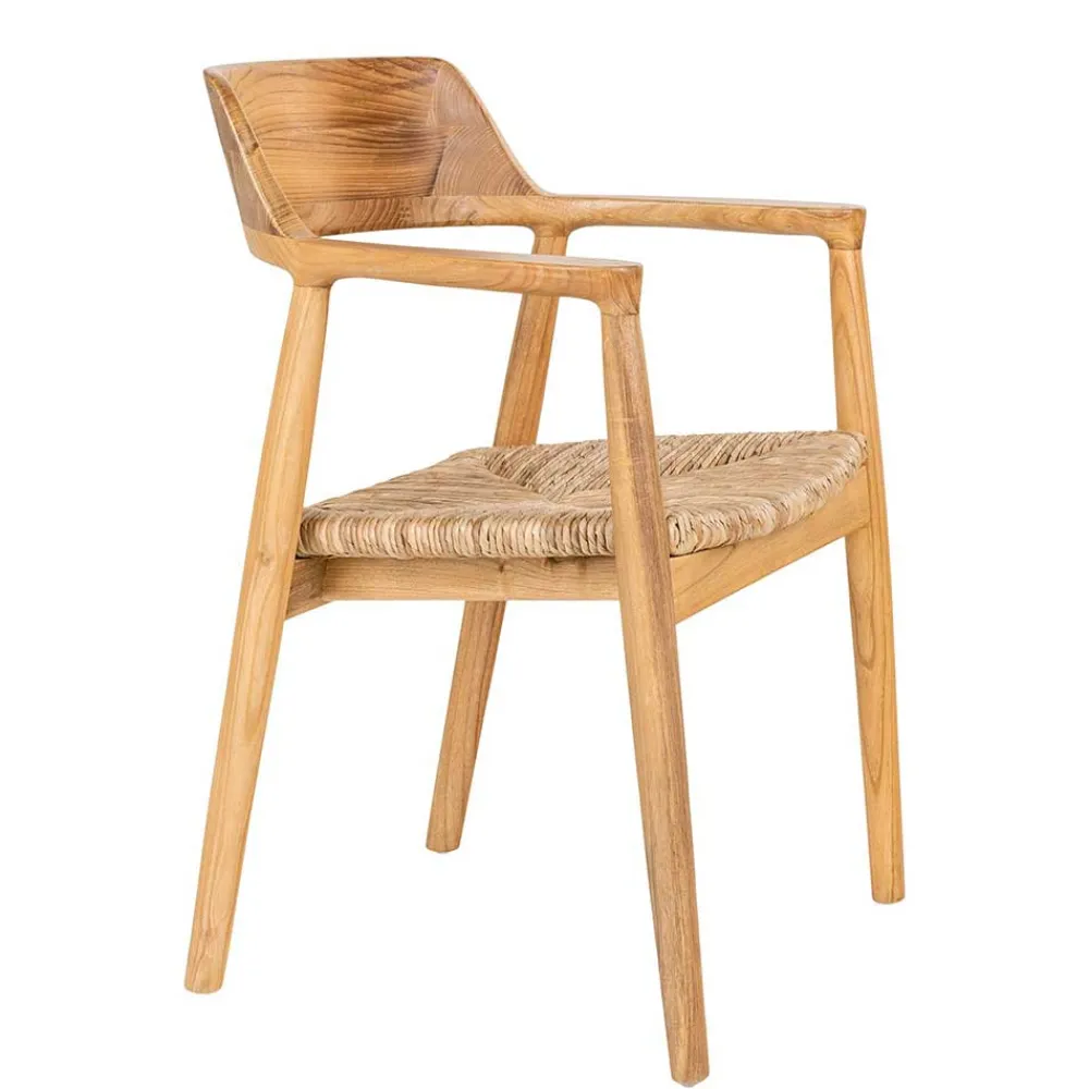 Wohnen Rattanmöbel*Skandi Armlehnenstuhl aus Sungkai Holz - Tilli (2er Set)