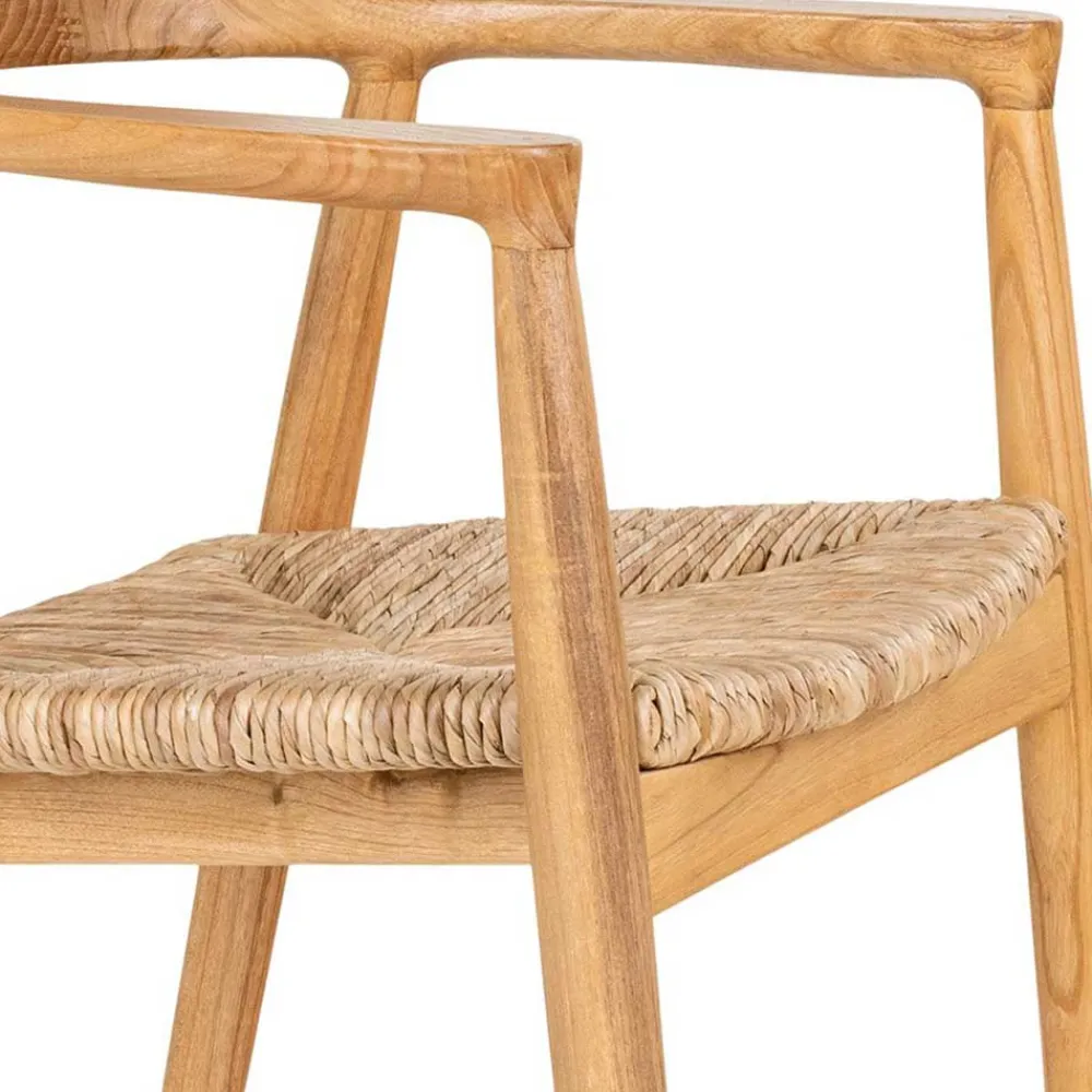 Wohnen Rattanmöbel*Skandi Armlehnenstuhl aus Sungkai Holz - Tilli (2er Set)