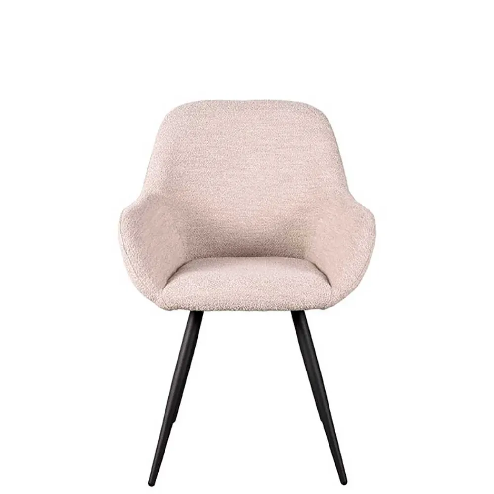 Wohnen Skandi Armlehnenstuhl in Beigegrau Boucle - Olina (2er Set)