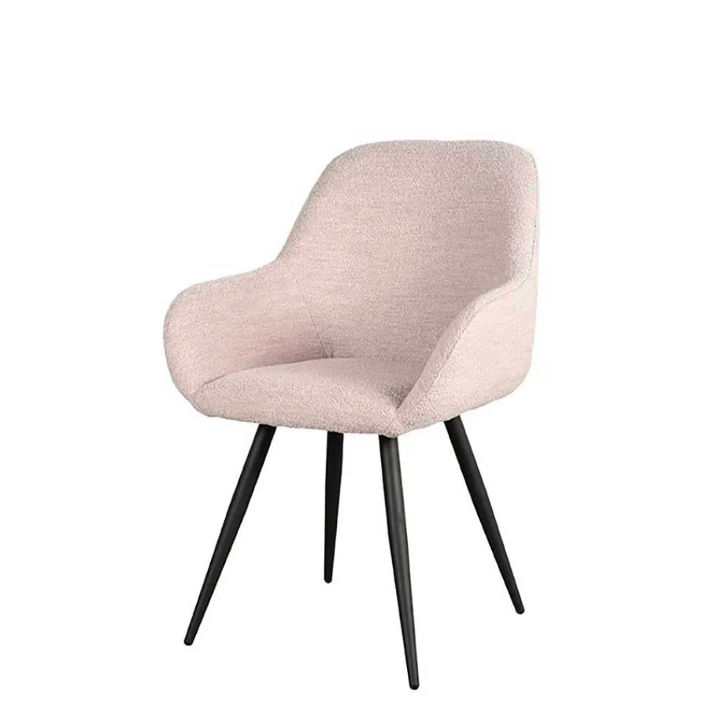 Wohnen Skandi Armlehnenstuhl in Beigegrau Boucle - Olina (2er Set)