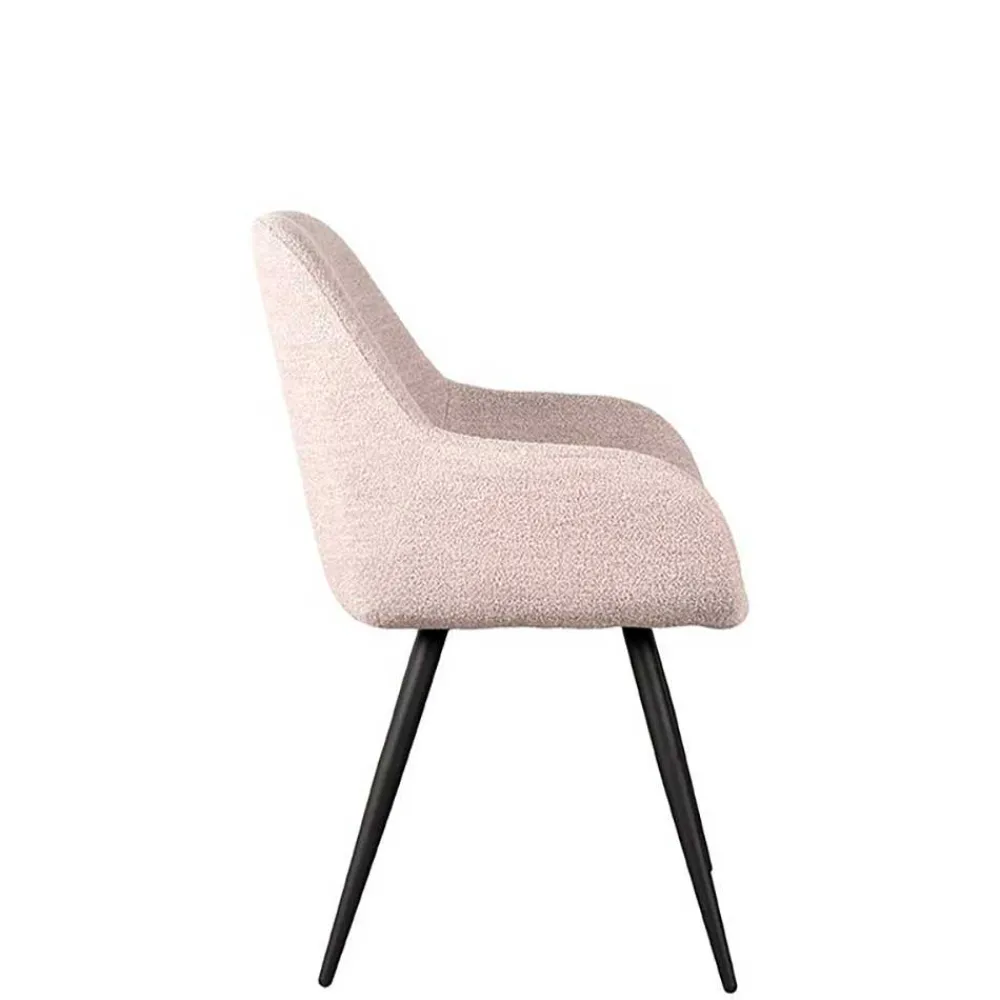 Wohnen Skandi Armlehnenstuhl in Beigegrau Boucle - Olina (2er Set)