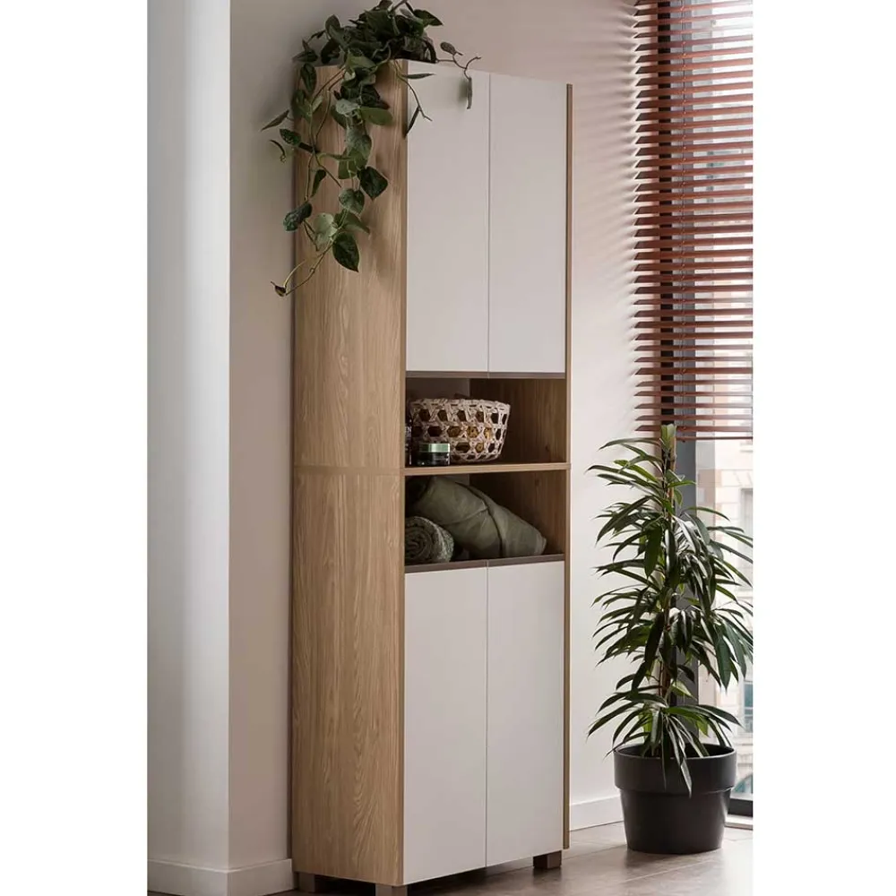 Wohnen Badschränke*Skandi Bad Hochschrank 57 cm breit - Ronya