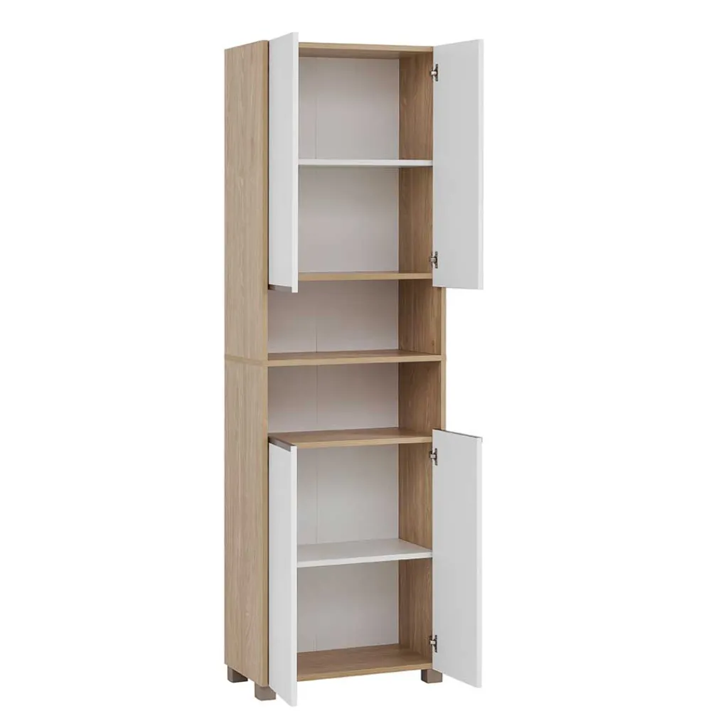 Wohnen Badschränke*Skandi Bad Hochschrank 57 cm breit - Ronya