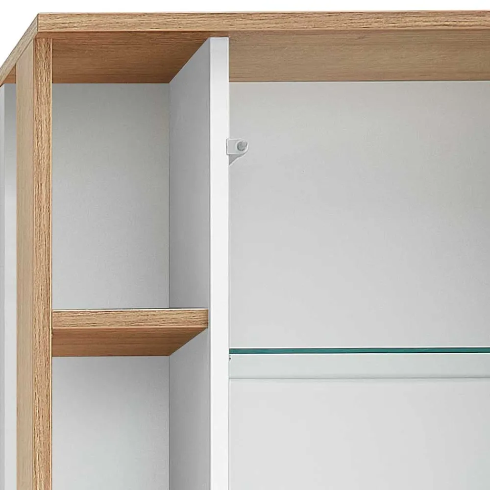 Wohnen Glasmöbel|Skandinavische Möbel*Skandi Badmöbel Set in Weiß - Timur (dreiteilig)