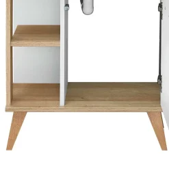 Wohnen Glasmöbel|Skandinavische Möbel*Skandi Badmöbel Set in Weiß - Timur (dreiteilig)