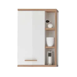 Wohnen Glasmöbel|Skandinavische Möbel*Skandi Badmöbel Set in Weiß - Timur (dreiteilig)