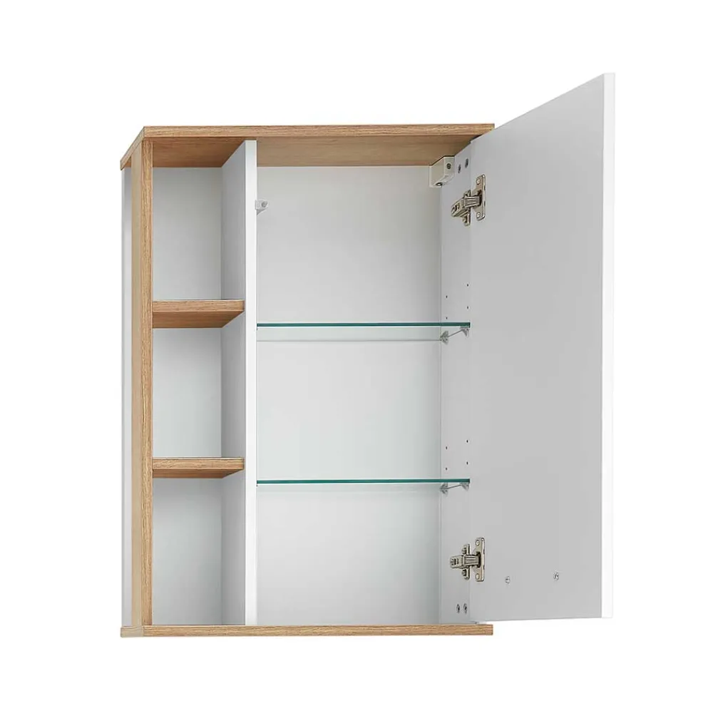 Wohnen Glasmöbel|Skandinavische Möbel*Skandi Badmöbel Set in Weiß - Timur (dreiteilig)