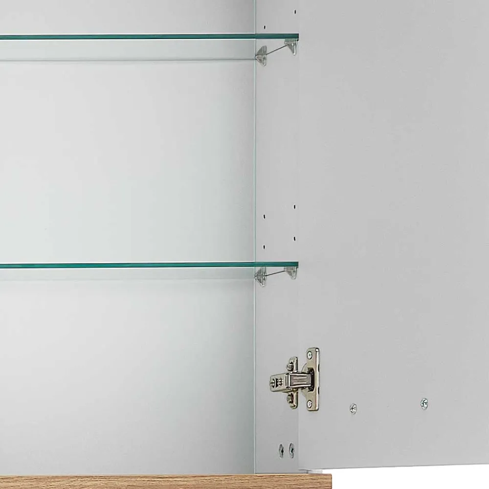 Wohnen Glasmöbel|Skandinavische Möbel*Skandi Badmöbel Set in Weiß - Timur (dreiteilig)