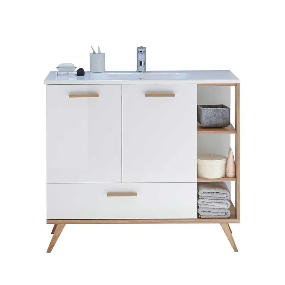 Wohnen Waschtisch|Waschbeckenunterschränke*Skandi Design Waschtisch 101 cm breit - Timur