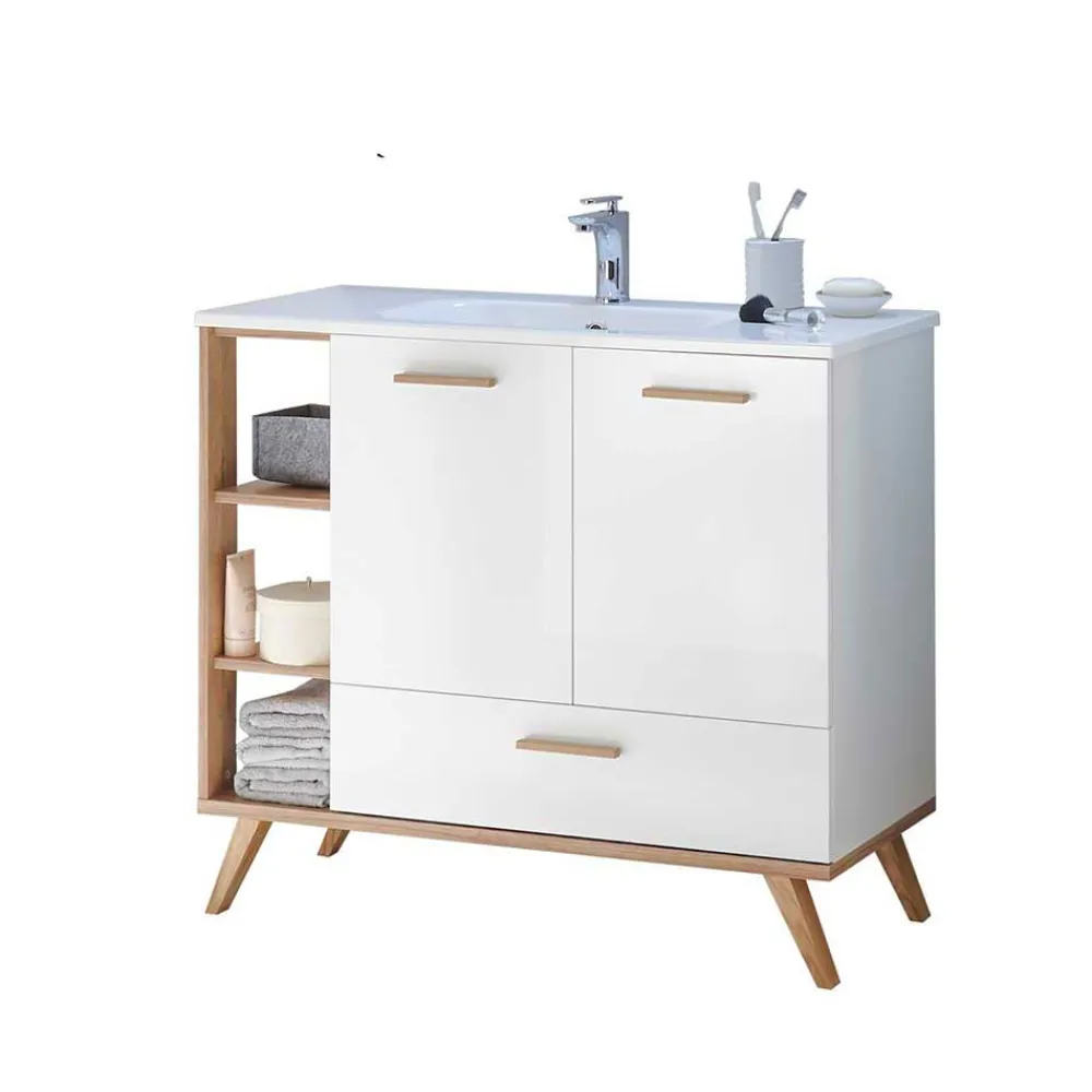 Wohnen Waschtisch|Waschbeckenunterschränke*Skandi Design Waschtisch 101 cm breit - Timur