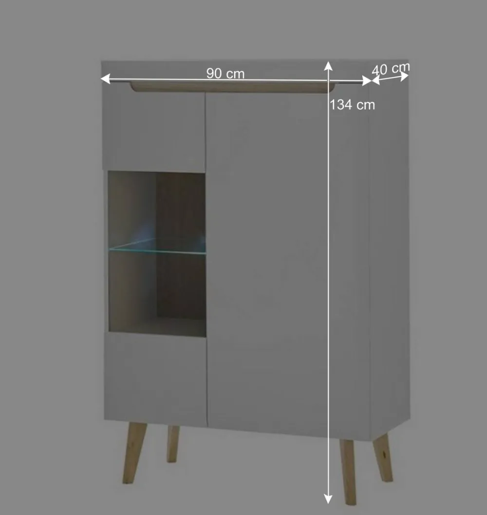 Wohnen Skandi Designmöbel Wohnwand Set - Ginko (vierteilig)