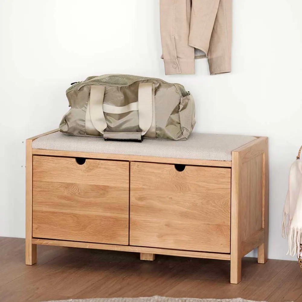 Wohnen Skandi Dielenbank mit zwei Schubladen - Pastranac