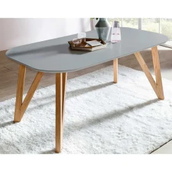 Wohnen Skandinavische Möbel|Küchen-Essgruppen*Skandi Essgruppe mit Samtstühlen - Inizio (siebenteilig)