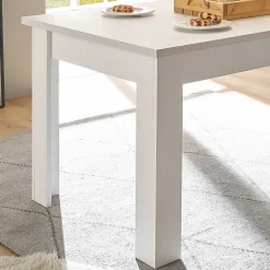 Wohnen Weiße Möbel|Tische*Skandi Esszimmertisch in weißer Holzoptik Pinie - Liancos