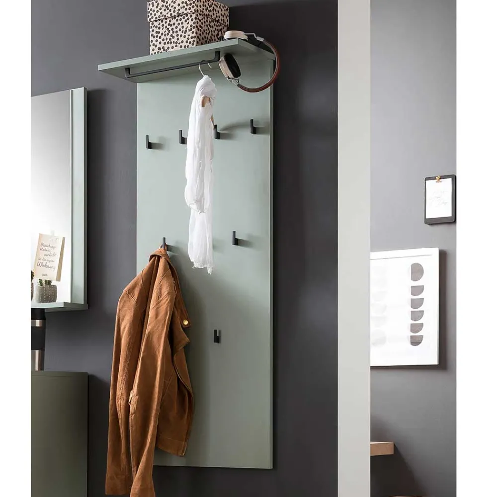 Wohnen Skandi Garderobenpaneel in Graugrün - Velmarun