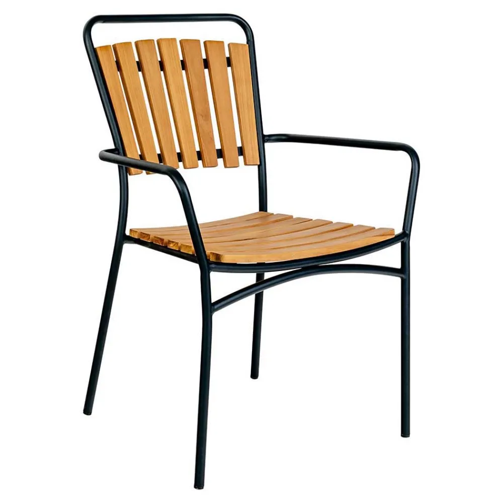 Wohnen Skandi Garten-Essgruppe aus Teak - Farmer (fünfteilig)