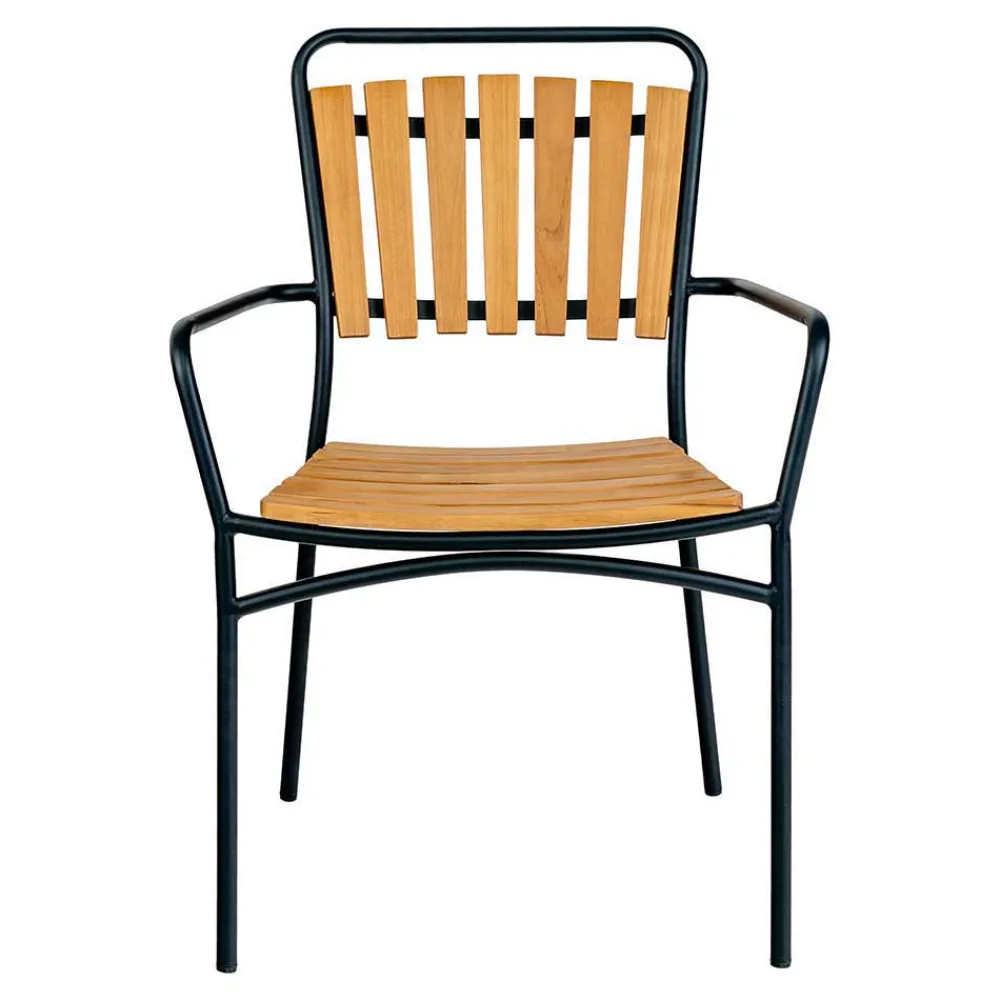 Wohnen Skandi Garten-Essgruppe aus Teak - Farmer (fünfteilig)