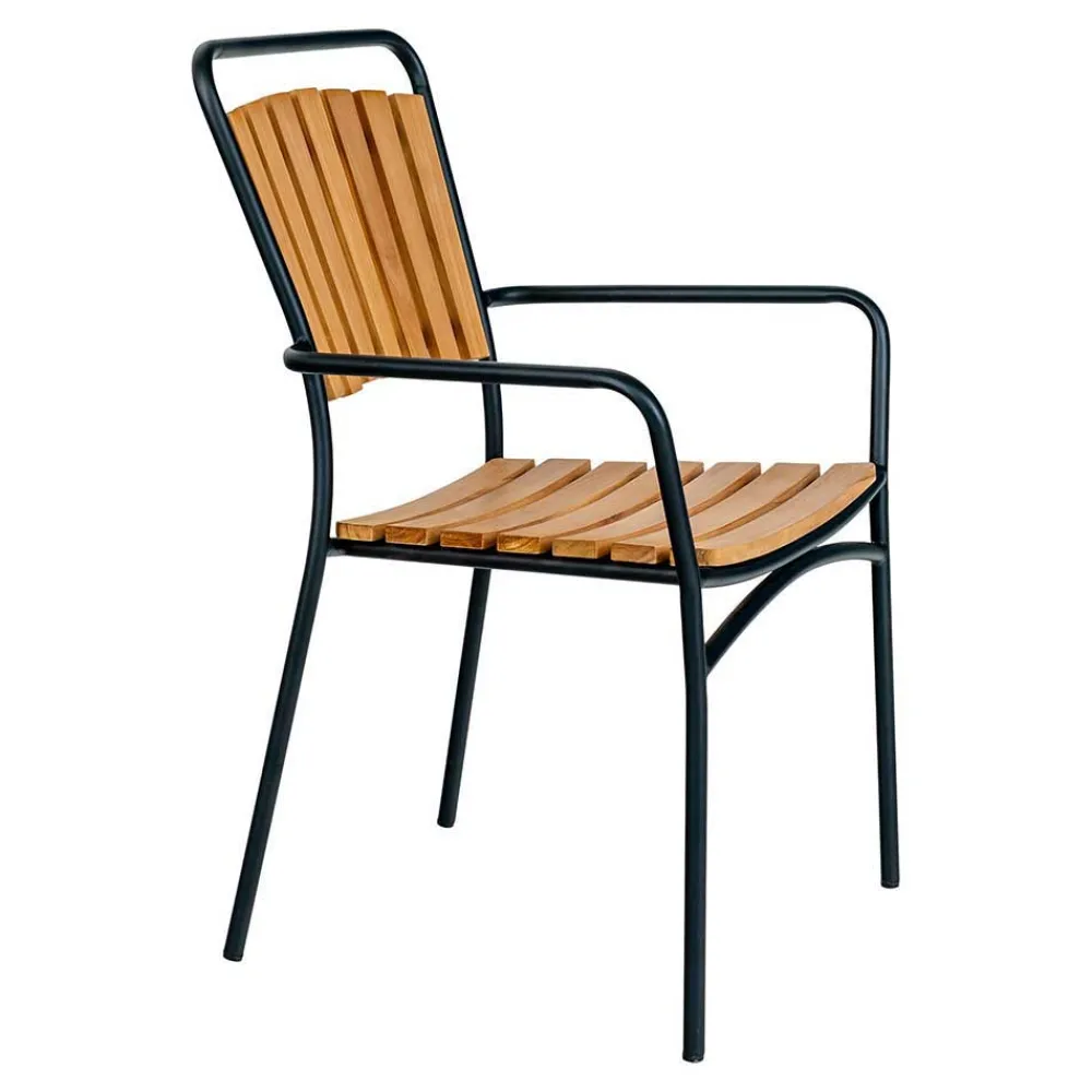 Wohnen Skandi Garten-Essgruppe aus Teak - Farmer (fünfteilig)