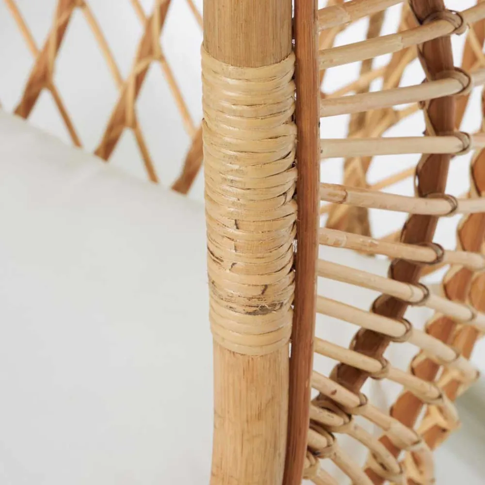 Wohnen Weiße Möbel|Rattanmöbel*Skandi Hängesessel aus Rattan Geflecht - Palencia