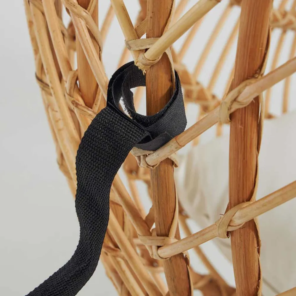 Wohnen Weiße Möbel|Rattanmöbel*Skandi Hängesessel aus Rattan Geflecht - Palencia