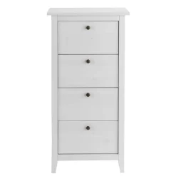 Wohnen Skandi Hochkommode in Weiß lackiert - Astinion