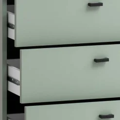 Wohnen Skandi Hochkommode mit vier Schubladen & Fach - Velmarun