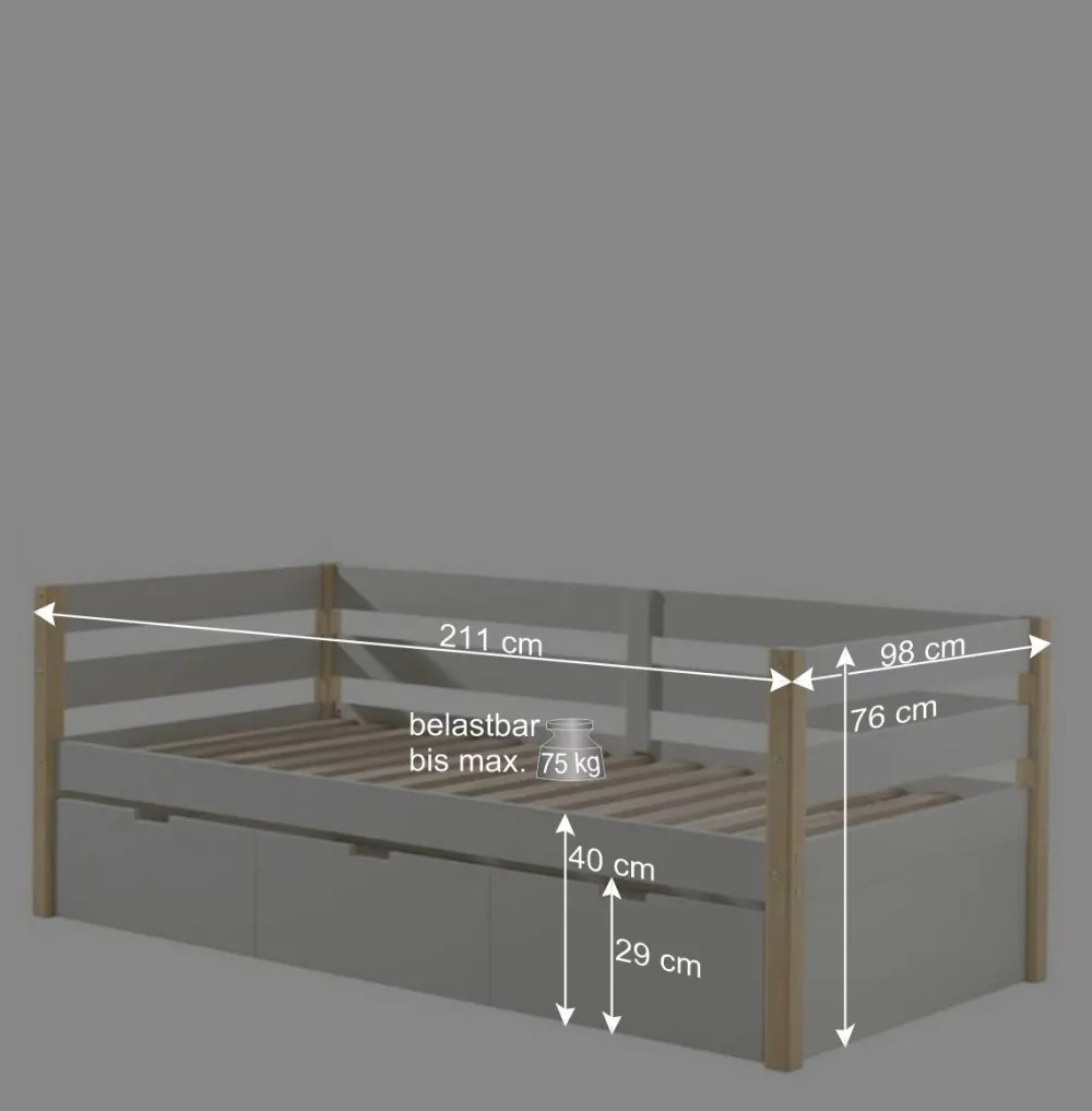 Wohnen Skandinavische Möbel|Weiße Möbel*Skandi Kojenbett in Weiß & Kiefer - Ayfina