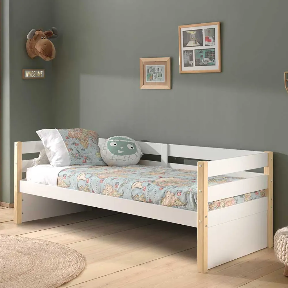 Wohnen Skandinavische Möbel|Weiße Möbel*Skandi Kojenbett in Weiß & Kiefer - Ayfina