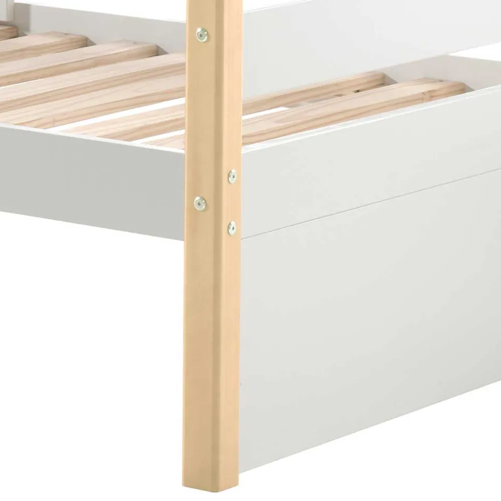 Wohnen Skandinavische Möbel|Weiße Möbel*Skandi Kojenbett in Weiß & Kiefer - Ayfina