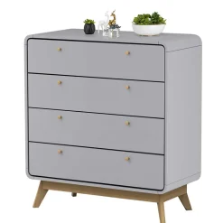 Wohnen Skandi Kommode in Grau & Eiche - Wavan