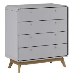 Wohnen Skandi Kommode in Grau & Eiche - Wavan