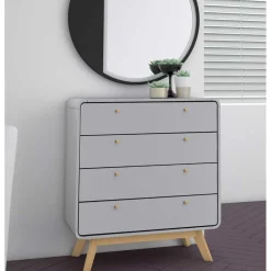 Wohnen Skandi Kommode in Grau & Eiche - Wavan