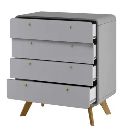 Wohnen Skandi Kommode in Grau & Eiche - Wavan